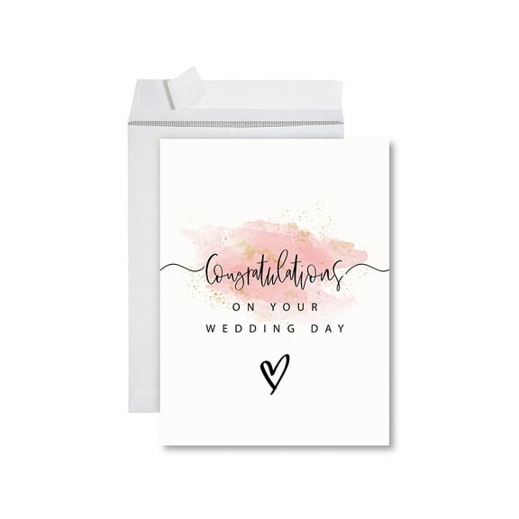 Koyal Wholesale Congratulations Jumbo Card With Envelope, Wedding Greeting Card for Couples, Newlyweds, Relative, 1-Pack