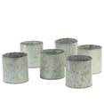 thumbnail image 1 of Koyal Wholesale Corrugated Zinc Cylinder Vases, 4-Inch Farmhouse Vases Set of 6, Gray Ribbed Metal Containers, Planters, 1 of 5