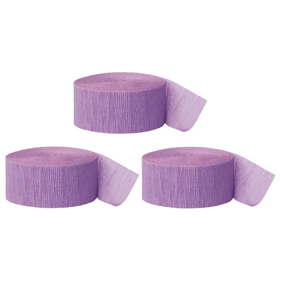 Koyal Wholesale Crepe Paper Streamer Hanging Party Decorations Kit, 240-Feet, Lavender, 1-Pack, 3-Rolls