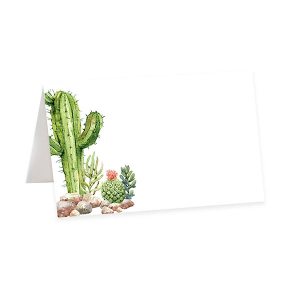 Koyal Wholesale Desert Chic Cacti Table Tent Place Cards for Wedding Party Tables, Seating Name Place Cards, 56 Pack