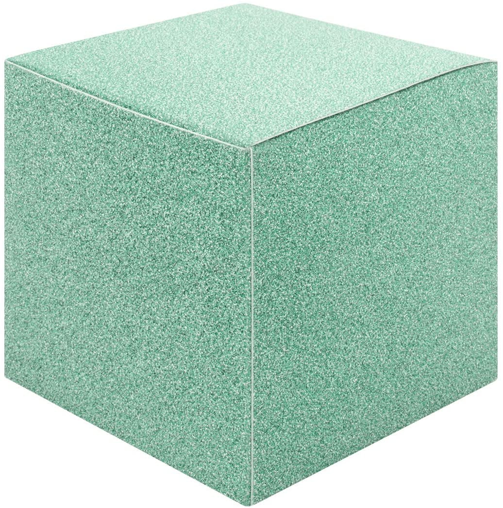 Koyal Wholesale Diamond Blue  Glitter Gift Favor Tuck Boxes, 3" Cube Favor Box, Bulk 50-Pack, Party Favor Gift Box