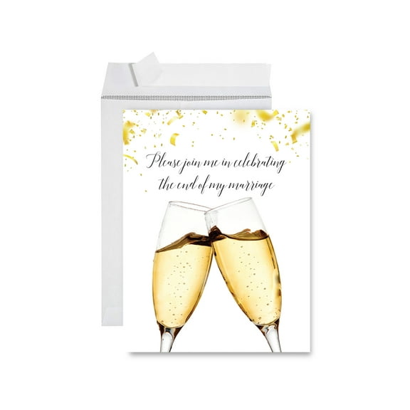 Koyal Wholesale Divorce Jumbo Card, Celebrating The End Of My Marriage, Champagne Flutes