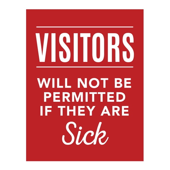 Koyal Wholesale Do Not Enter If Sick Visitors Will Not Be Permitted If They Are Sick Business Signs, 10-Pack