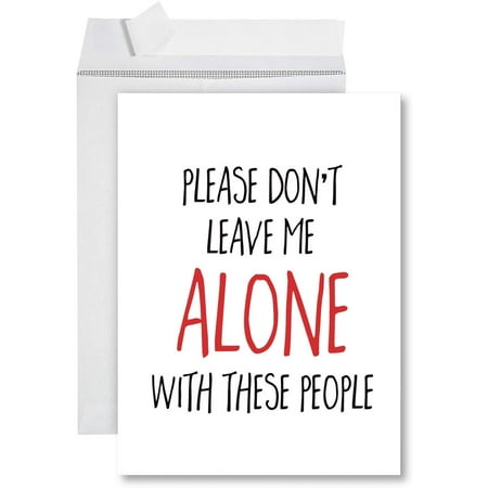 Andaz Press Funny Jumbo New Job Card With Envelope 8.5 x 11 inch, Farewell Retirement Office, Don't Leave Me Alone