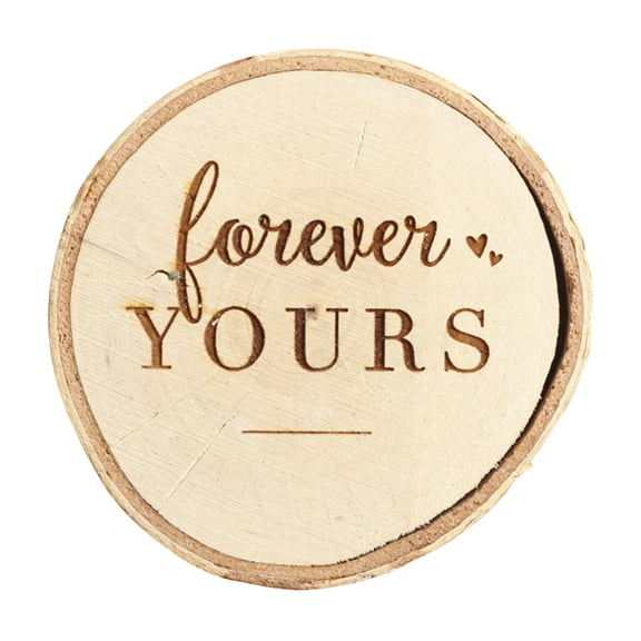 Koyal Wholesale Engraved Ring Box, Birch Real Wood Engagement Ring Box, Forever Yours, Wedding Proposal Box
