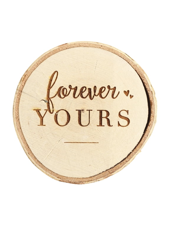 Engraved Ring Box, Birch Real Wood Engagement Ring Box, Forever Yours, Wedding Proposal Box