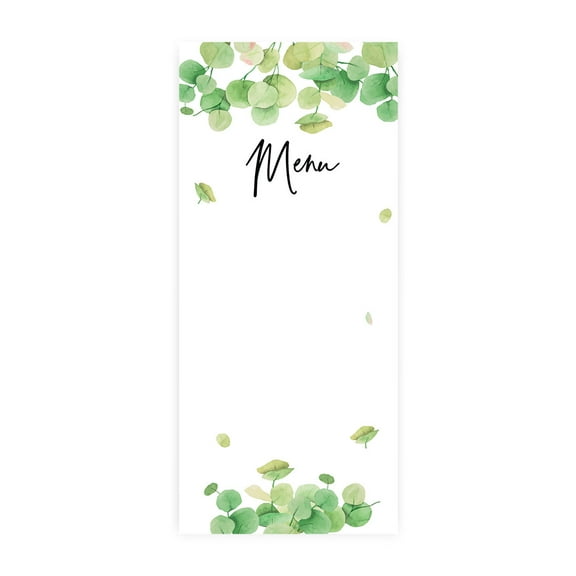 Koyal Wholesale Eucalyptus Greenery Printable Wedding Paper Menu Cards for DIY Printer, Pack of 52