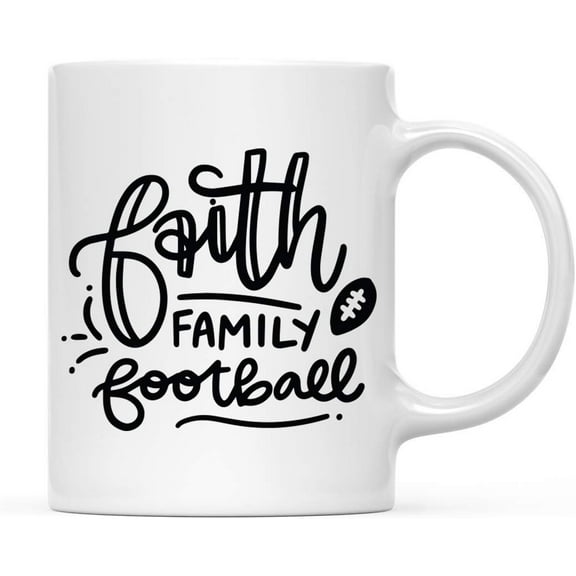 Koyal Wholesale Fall Autumn Season 11oz. Coffee Mug Gift, Faith Family Football, 1-Pack