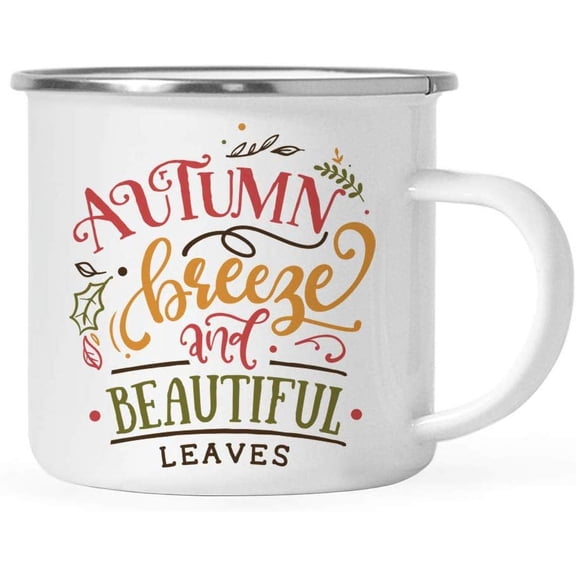 Koyal Wholesale Fall Autumn Season 11oz. Stainless Steel Campfire Coffee Mug , Autumn Breeze And Beautiful Leaves, 1-Pk