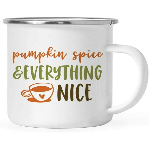 Koyal Wholesale Fall Autumn Season 11oz. Stainless Steel Campfire Coffee Mug Gift, Pumpkin Spice & Everything Nice, 1-Pk