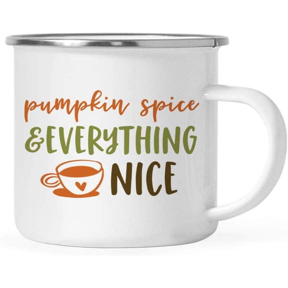 Koyal Wholesale Fall Autumn Season 11oz. Stainless Steel Campfire Coffee Mug Gift, Pumpkin Spice & Everything Nice, 1-Pk