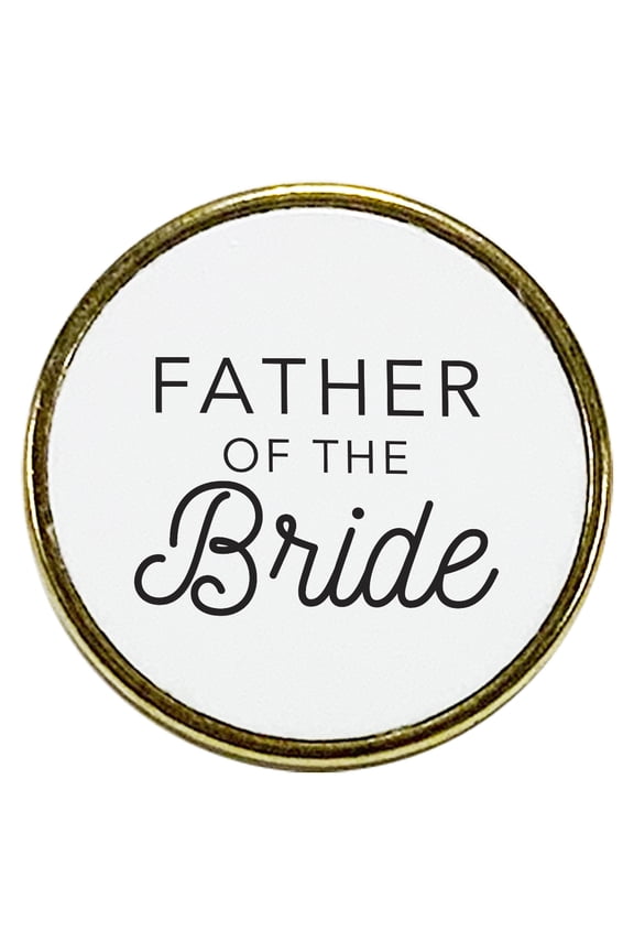 Father Of The Bride Enamel Lapel Pin, Wedding Party Button Pins for Wedding, 1-Piece