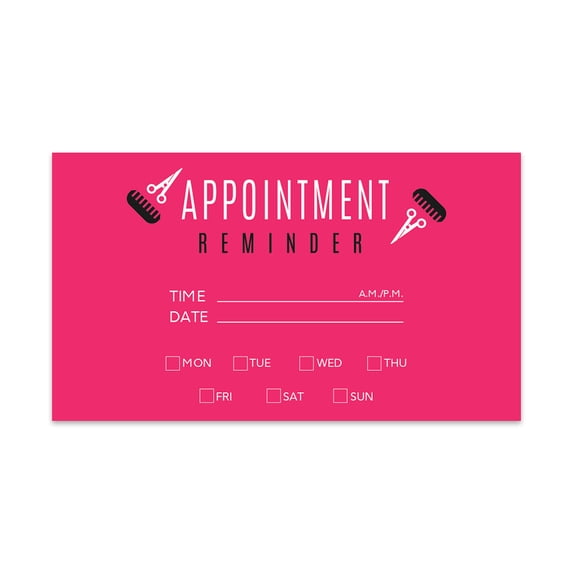 Koyal Wholesale Fuchsia Hair Salon Appointment Business Cards for Hair Salon, Set of 100