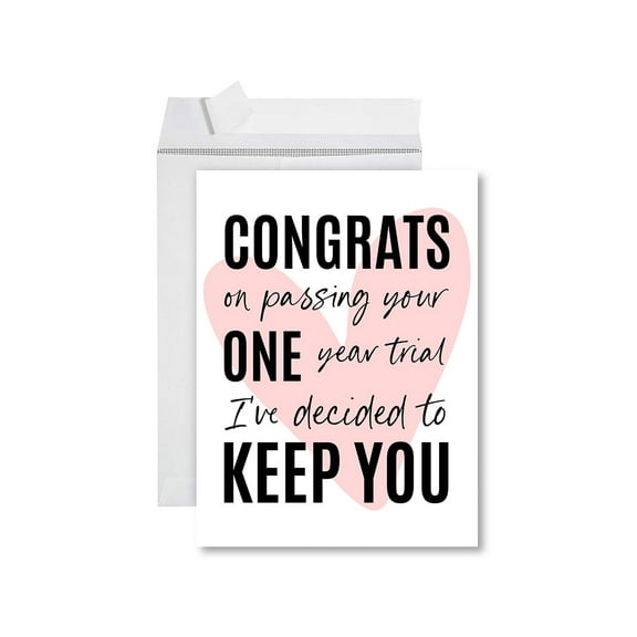 Koyal Wholesale Funny 1st Year Wedding Anniversary Jumbo Card With Envelope, One Year Trial, Set of 1