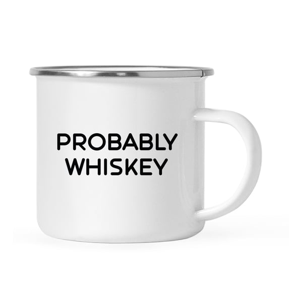 Koyal Wholesale Funny Alcohol 11oz. Stainless Steel Campfire Coffee Mug Gift, Probably Whiskey, 1-Pack
