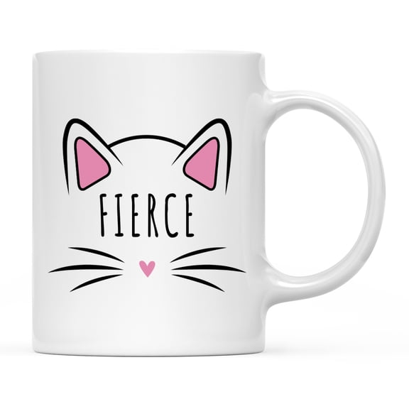 Koyal Wholesale Funny Cat Lover Ceramic Coffee Mug, Fierce