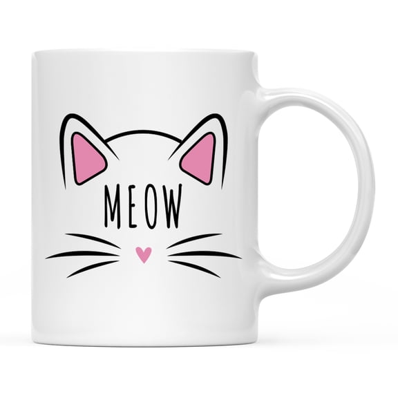 Koyal Wholesale Funny Cat Lover Ceramic Coffee Mug, Meow