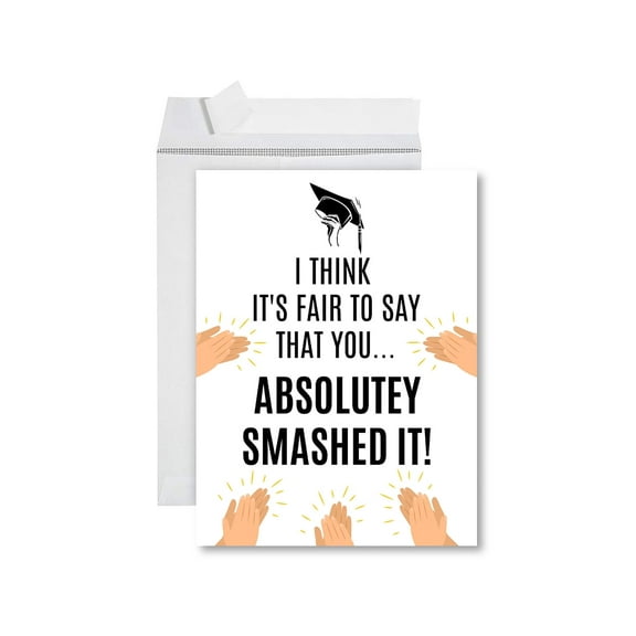 Koyal Wholesale Funny Congratulations Jumbo Card With Envelope, Absolutely Smashed It, Graduation Greeting Card