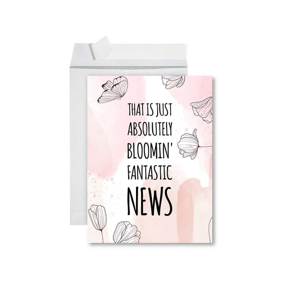 Koyal Wholesale Funny Congratulations Jumbo Card With Envelope, Bloomin' Fantastic News, Engagement Pregnancy