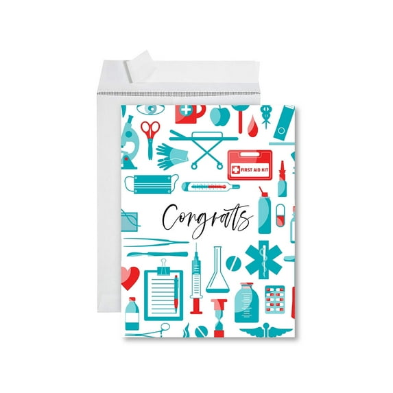 Koyal Wholesale Funny Congratulations Jumbo Card With Envelope, Congrats Healthcare Elements, Graduation Greeting Card