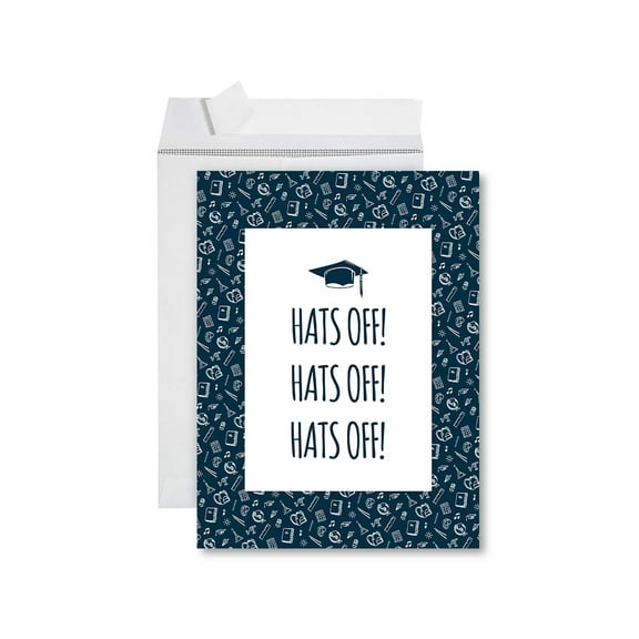 Koyal Wholesale Funny Congratulations Jumbo Card With Envelope, Hats Off, Graduation Greeting Card