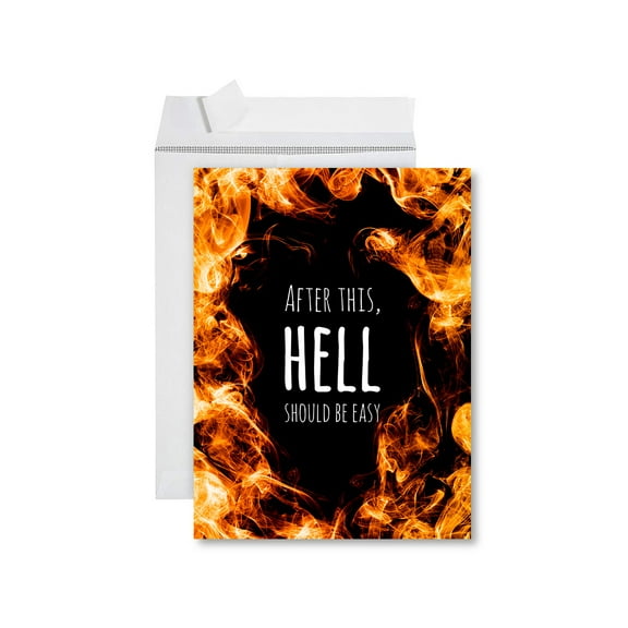 Koyal Wholesale Funny Congratulations Jumbo Card With Envelope, Hell Should Be Easy, Graduation, 1-Pack