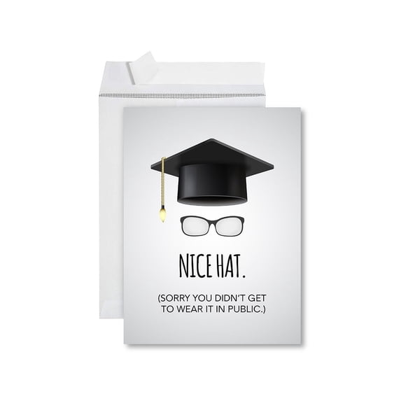 Koyal Wholesale Funny Congratulations Jumbo Card With Envelope, Nice Hat, Graduation Greeting Card for High School