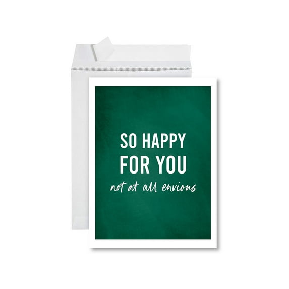 Koyal Wholesale Funny Congratulations Jumbo Card With Envelope, Not At All Envious, Engagement, Graduation, 1-Pk