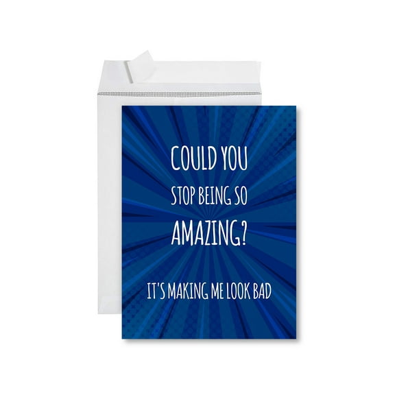 Koyal Wholesale Funny Congratulations Jumbo Card With Envelope, Stop Being So Amazing, Graduation, 1-Pack