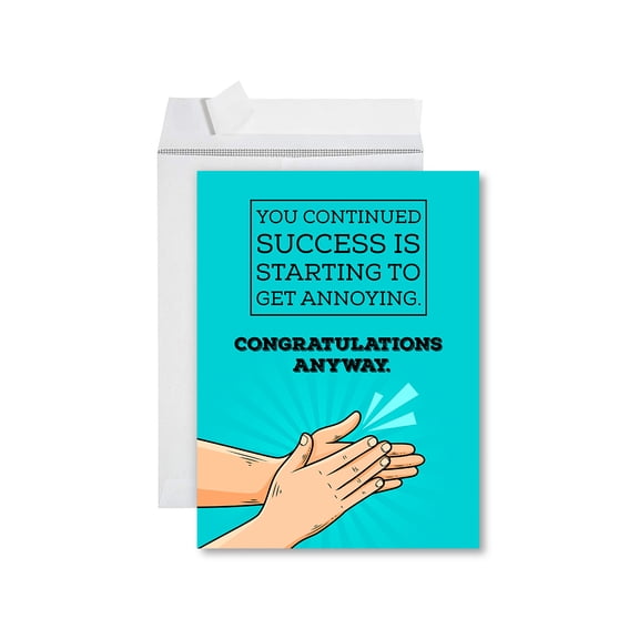Koyal Wholesale Funny Congratulations Jumbo Card With Envelope, Success Is Starting To Get Annoying, Graduation, 1-Pack