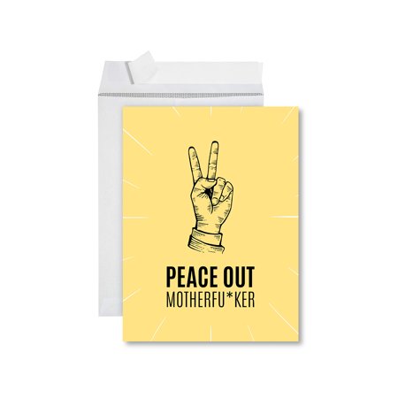 Koyal Wholesale Funny Farewell Jumbo Card Pee Out Motherfu*ker 8.5 x 11 inch Goodbye Greeting Card with Envelope 1-Pk