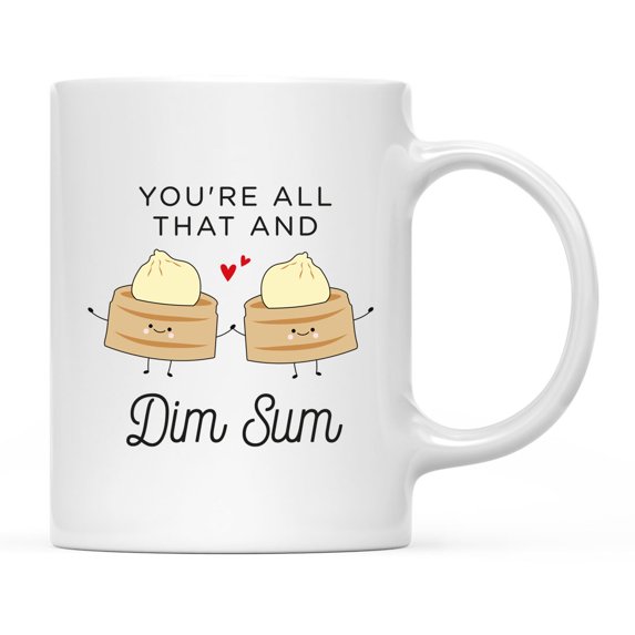 Koyal Wholesale Funny Food Pun 11oz. Ceramic Coffee Tea Mug, Dim Sum
