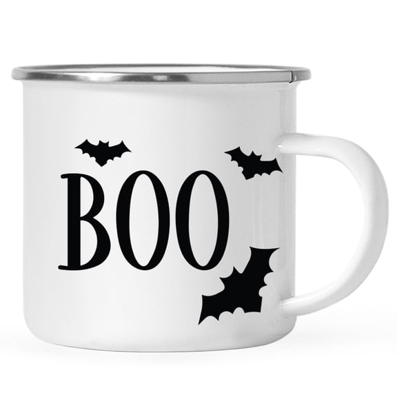 Koyal Wholesale Funny Halloween 11oz. Stainless Steel Campfire Coffee Tea Mugs, Boo