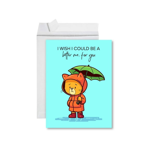 Koyal Wholesale Funny I'm Sorry Jumbo Card A Better Me For You Blank I'm Sorry Greeting Card with Envelope 1-Pk
