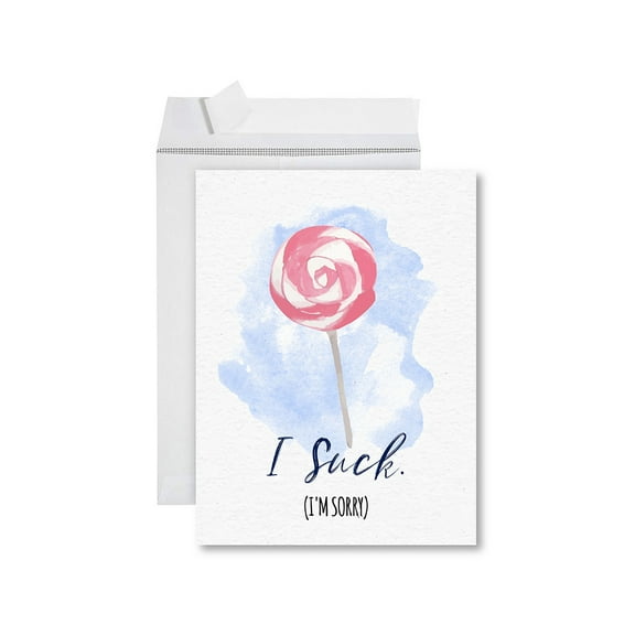 Koyal Wholesale Funny I'm Sorry Jumbo Card I Suck I'm Sorry Blank I'm Sorry Greeting Card with Envelope 1-Pk