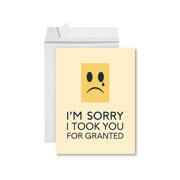 Koyal Wholesale Funny I'm Sorry Jumbo Card I'm Sorry I Took You For Granted I'm Sorry Greeting Card with Envelope 1-Pk