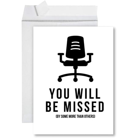 Koyal Wholesale Funny Jumbo Retirement Card With Envelope, Farewell Office, Missed By Some More Than Others