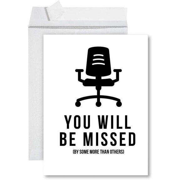 Koyal Wholesale Funny Jumbo Retirement Card With Envelope, Farewell Office, Missed By Some More Than Others