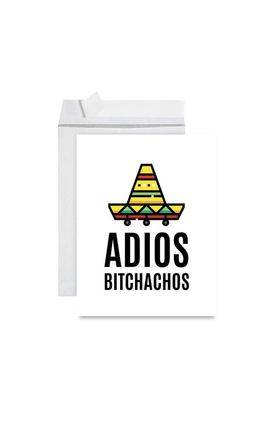 Funny Jumbo Retirement Card With Envelope , Greeting Card, Adios Bitchachos