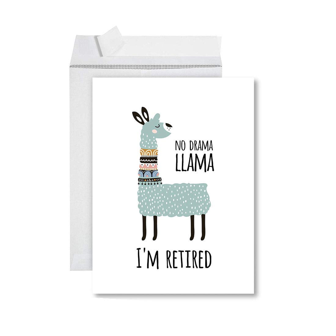 Koyal Wholesale Funny Jumbo Retirement Card With Envelope , Greeting Card, No Drama Llama I'm Retired