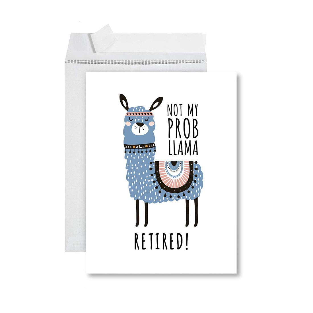 Koyal Wholesale Funny Jumbo Retirement Card With Envelope , Greeting Card, Not My Prob Llama Retired
