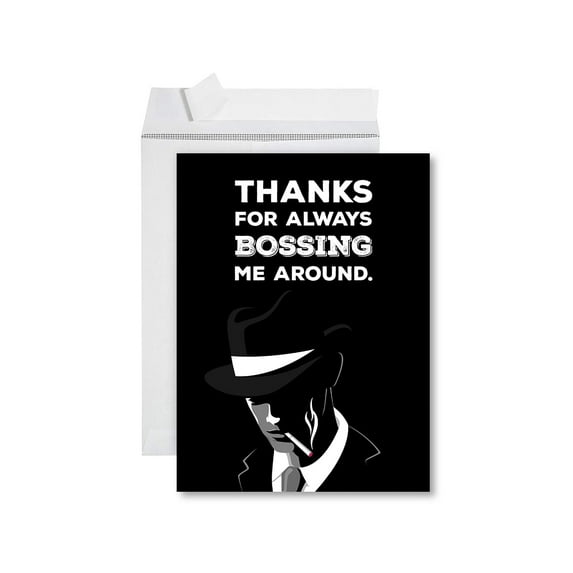 Koyal Wholesale Funny National Boss's Day Jumbo Card, Always Bossing Me Around Blank Greeting Card with Envelope, 1-Pack