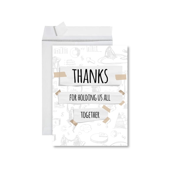 Koyal Wholesale Funny National Boss's Day Jumbo Card, Thanks For Holding Us All Together, Blank Greeting Card, 1-Pack