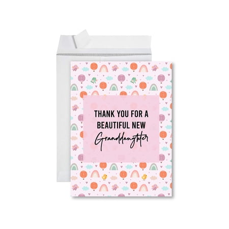 Koyal Wholesale Funny National Grandparents Day Jumbo Card, Beautiful Granddaughter New Baby, New Granddaughter, 1-Pack