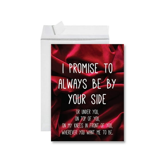Koyal Wholesale Funny Valentine's Day Jumbo Card With Envelope, I Promise To Always Be By Your Side, Greeting Card 1-Pk