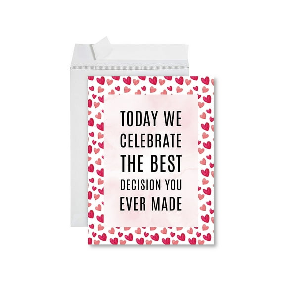 Koyal Wholesale Funny Wedding Jumbo Card, Best Decision You Ever Made Congratulations Greeting Card with Envelope 1-Pk