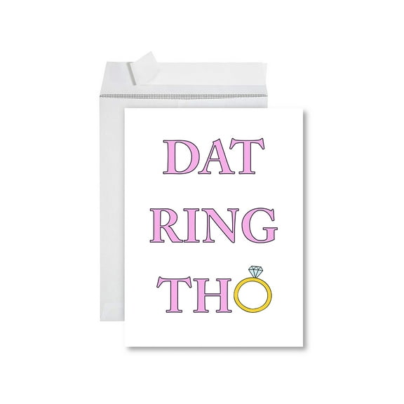 Koyal Wholesale Funny Wedding Jumbo Card, Dat Ring Tho Blank Congratulations Greeting Card with Envelope, Rude 1-Pk