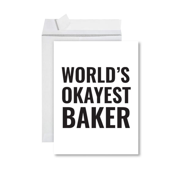 Koyal Wholesale Funny World's Okayest, Blank Greeting Card with Envelope, Humour, Banter, Baker, Set of 1