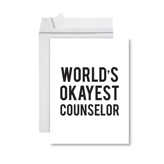 Koyal Wholesale Funny World's Okayest, Blank Greeting Card with Envelope, Humour, Banter, Counselor, Set of 1