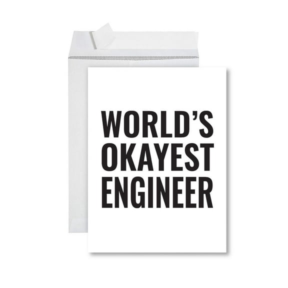 Koyal Wholesale Funny World's Okayest, Blank Greeting Card with Envelope, Humour, Banter, Engineer, Set of 1